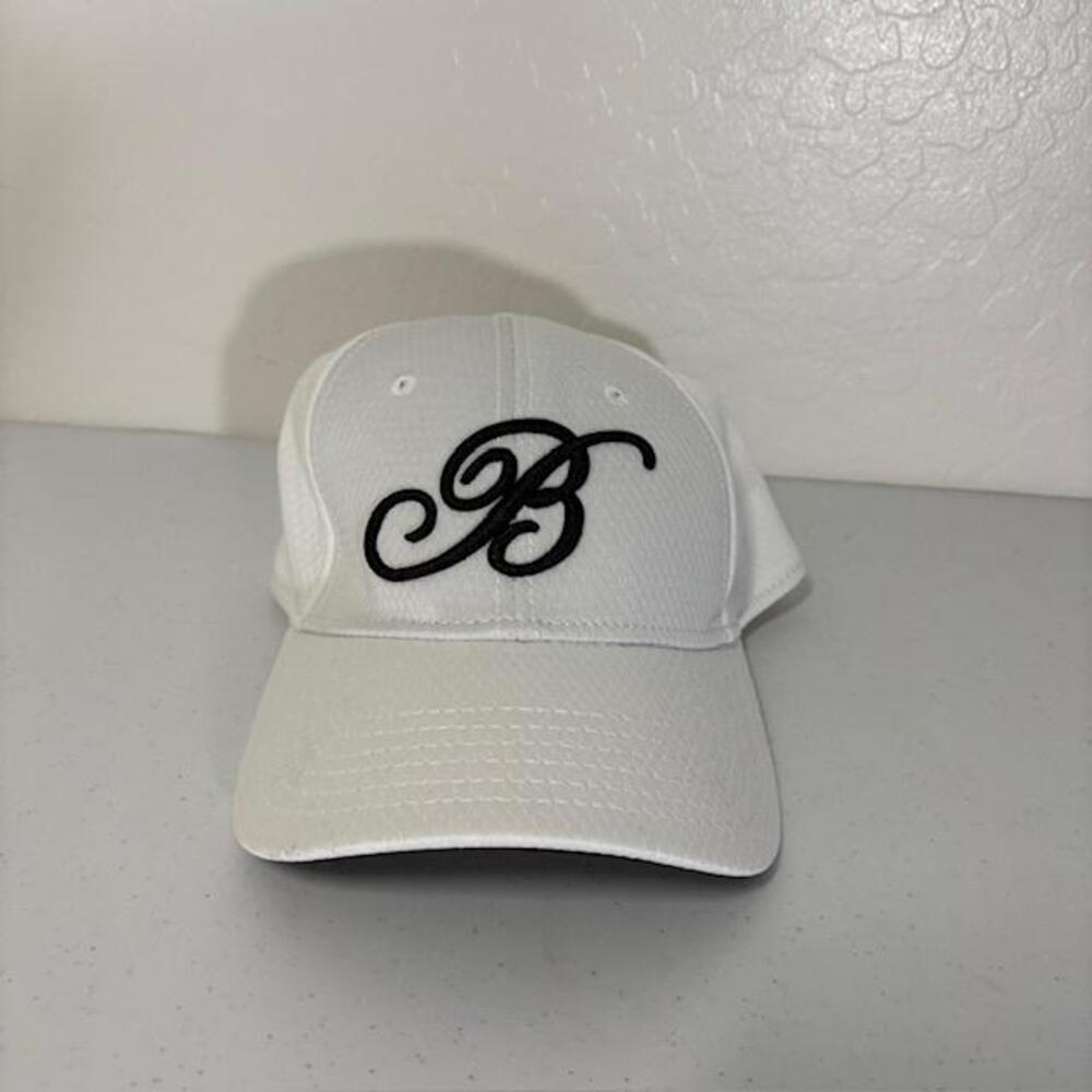 Cobra Hat Cap Fitted Mens S White Bellagio Script B Golf Casino Stretch